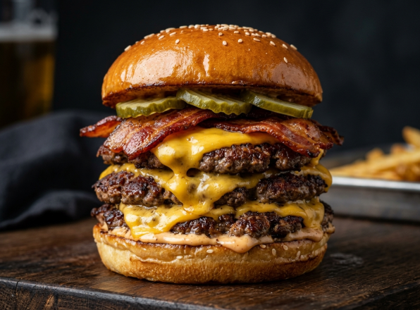 Burguer Smash triplo nitro + Batata.